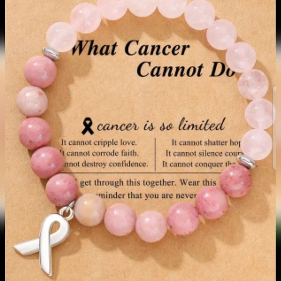 NEW! Pink Ribbon Support Bracelet with Pink Beads – A Symbol of Strength & Hope - Picture 3 of 5